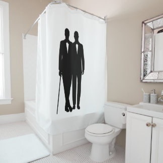 Gay Wedding Grooms Shower Curtain