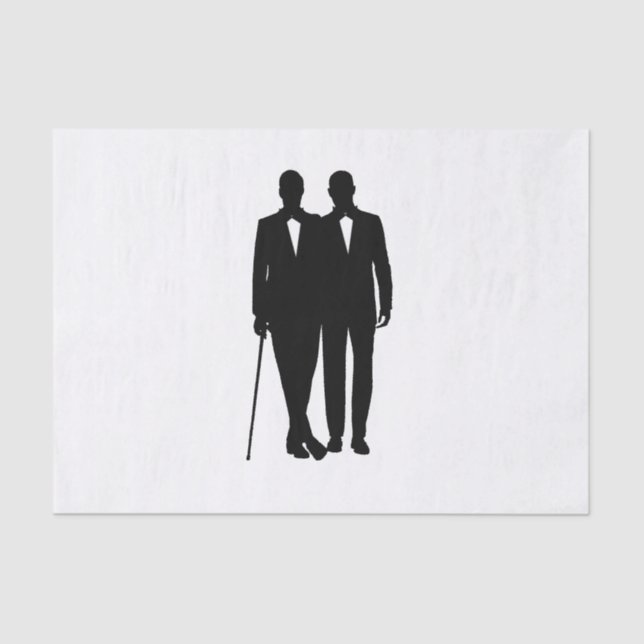 Gay Wedding Grooms Tissue Paper (Front)