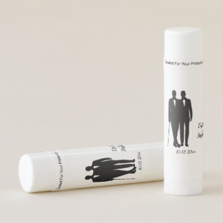 Gay Wedding Grooms with Names and Date Lip Balm