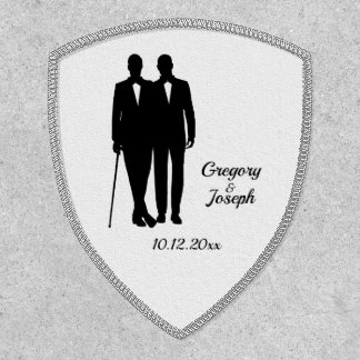 Gay Wedding Grooms with Names and Date Patch