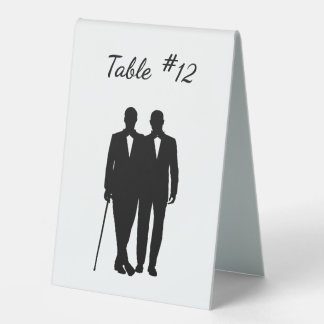 Gay Wedding Grooms with Number Table Tent