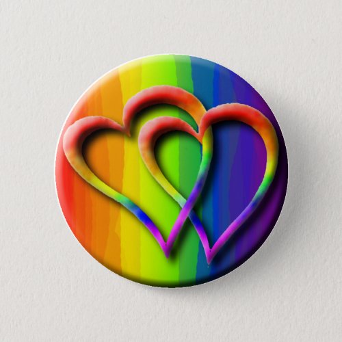 Gay Wedding Hearts Pride Parade LGBT Love Pinback Button