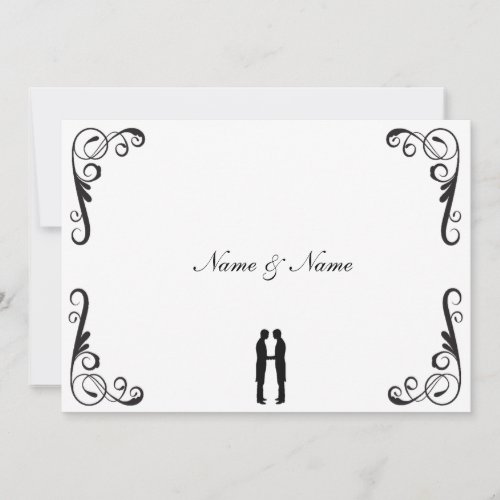 Gay Wedding Invitation - Groom and Groom