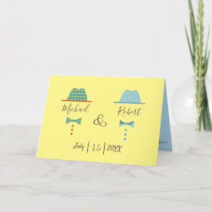 Gay Wedding Letterpress Thank You Card