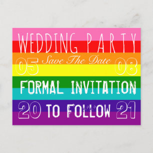 Gay Wedding Party Invitation Save The Date LGBT