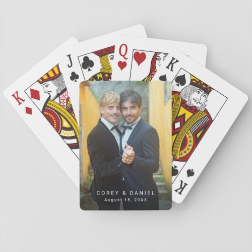 Gay Wedding Photo Two Grooms Poker Cards