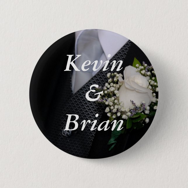 Gay Wedding Pinback Button (Front)