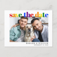 Gay Wedding Rainbow Photo Save The Date