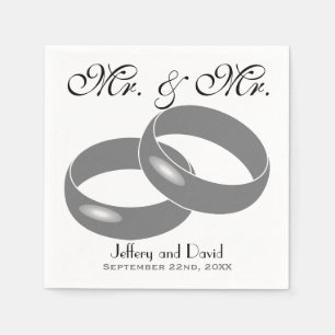 Gay Wedding Rings Personalized Wedding Napkins