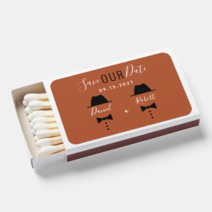 Gay Wedding Save The Date Invitation Matchboxes