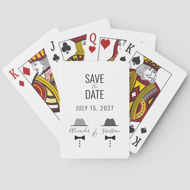 Gay Wedding Save the Date Poker Cards (Back)