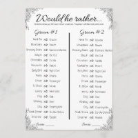 Gay Wedding Shower Game, Would He Rather