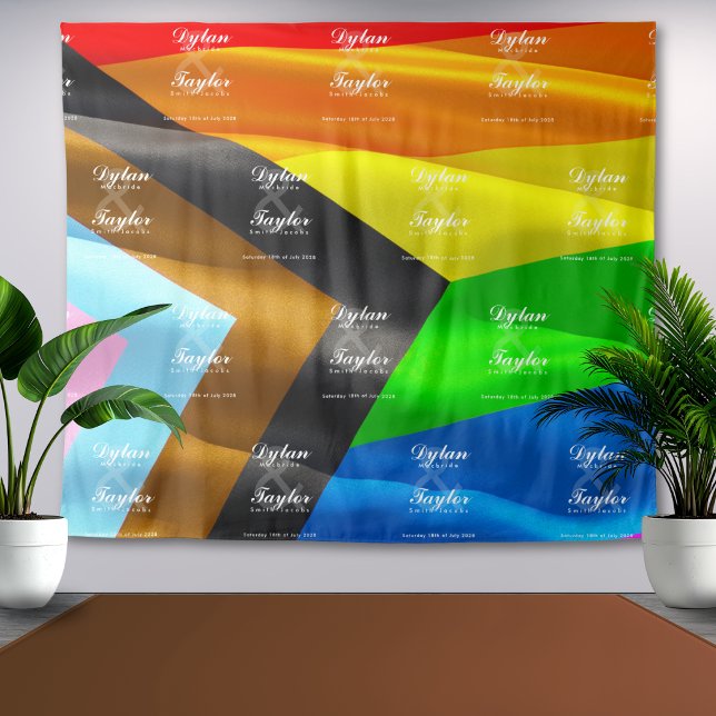 Gay Wedding Step and Repeat Pride Flag Backdrop  (Creator Uploaded)