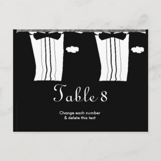 Gay Wedding Table Cards numbers Postcard