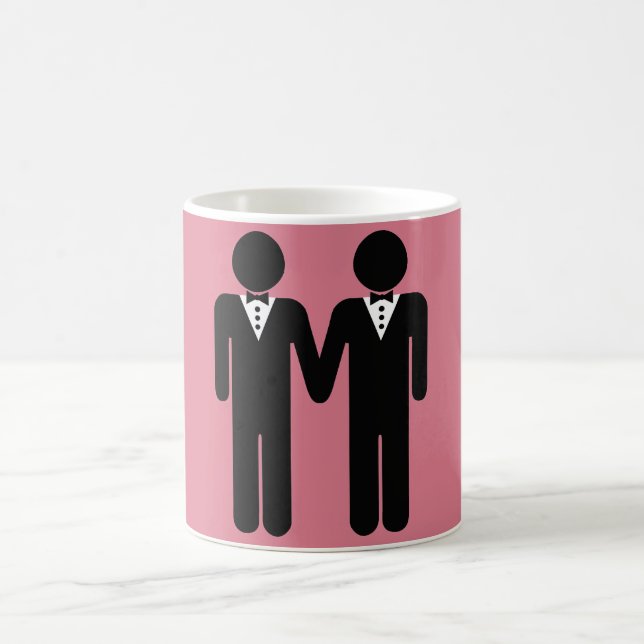GAY WEDDING TOPPER MEN -.png Coffee Mug (Center)