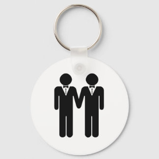 GAY WEDDING TOPPER MEN -.png Keychain