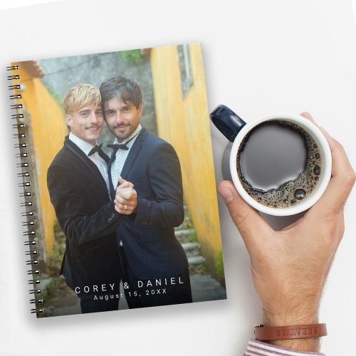 Gay Wedding Two Grooms Commemorative Photo Notebook