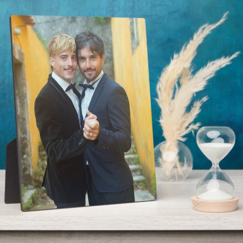 Gay Wedding Two Grooms Photo Plaque