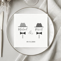 Gay Wedding Vintage Elegant Black and White