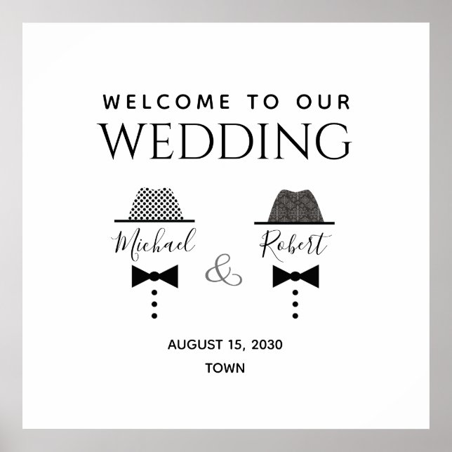 Gay Wedding Welcome Poster (Front)