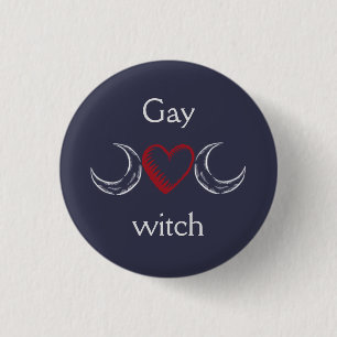 Gay witch badge / pinback button