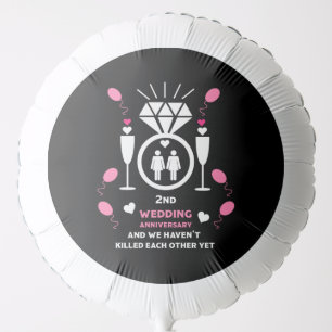 Gay Women 2nd Wedding Anniversary Balloon