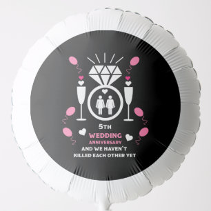 Gay Women 5th Wedding Anniversary Balloon