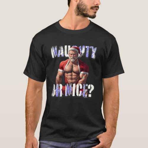 Gay Xmas Muscle Daddy Bear Nice Santa Pride LGBTQ  T_Shirt