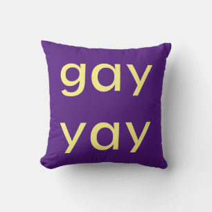 gay yay throw pillow