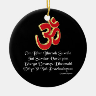 Gayatri mantra ceramic ornament