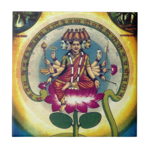 Gayatri Mantra (personification as a goddess) Ceramic Tile
