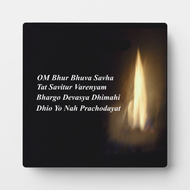 Gayatri Mantra Prayer Om / Aum Bhur Bhuvah, Plaque (Front)