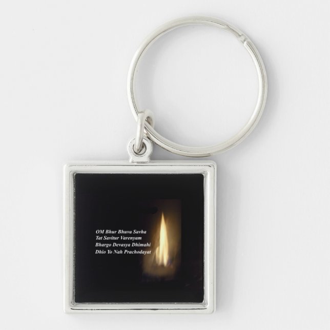 Gayatri Mantra Prayer Om Bhur Bhuvah, Keychain (Front)