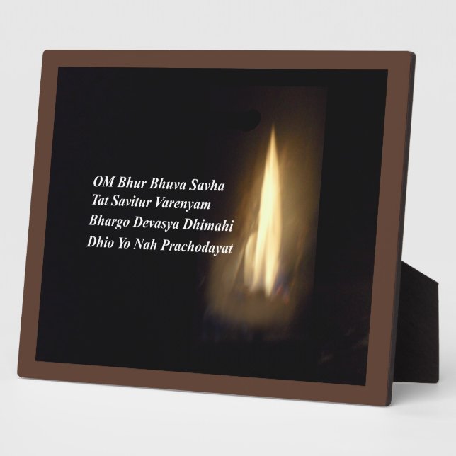 Gayatri Mantra Prayer Om Bhur Bhuvah, Plaque (Side)
