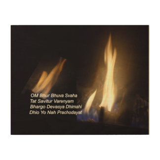 Gayatri Mantra Prayer Om Bhur Bhuvah, Plaque Wood Wall Art