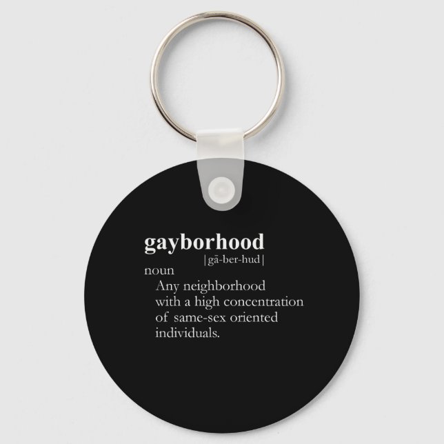GAYBORHOOD (definition) Keychain (Front)