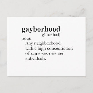 GAYBORHOOD (definition) Postcard