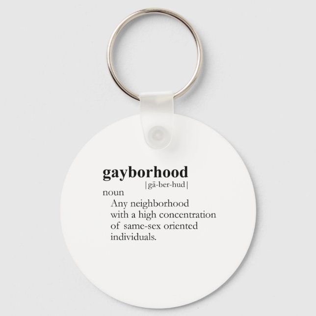 GAYBORHOOD / GAY SLANG T-SHIRT KEYCHAIN (Front)