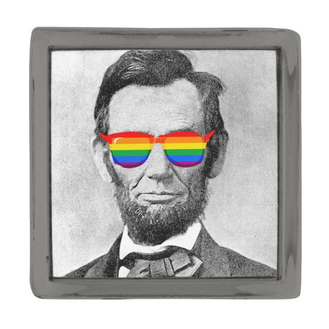 Gaybraham Lincoln Gunmetal Finish Lapel Pin (Front)