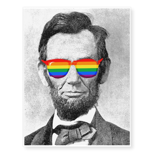 Gaybraham Lincoln Temporary Tattoos (Front)
