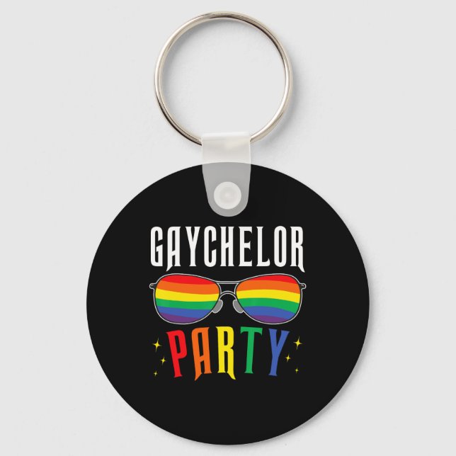 Gaychelor Gay Lesbian Lgbtq Pride Bachelor Party W Keychain (Front)