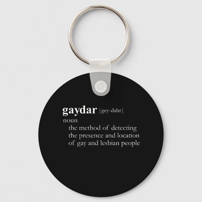 GAYDAR (definition) Keychain (Front)