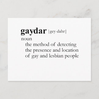 GAYDAR (definition) Postcard