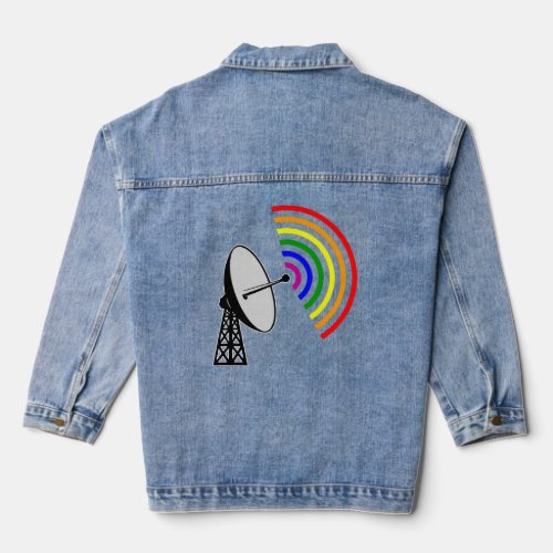 Gaydar Gay Rainbow LGBT Radar  Denim Jacket