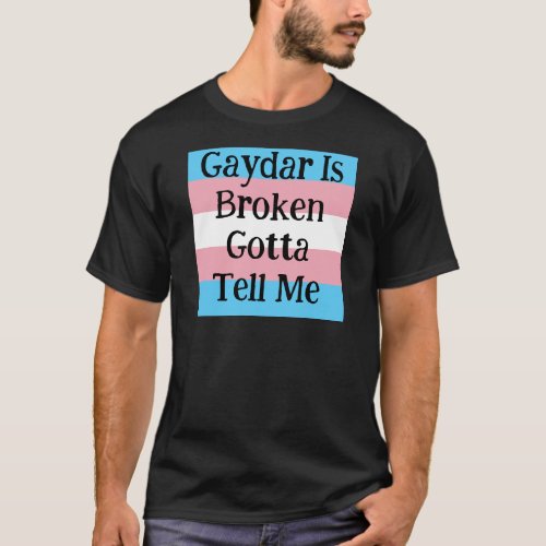Gaydar Is Broken Gotta Tell Me Trans Pride T_Shirt
