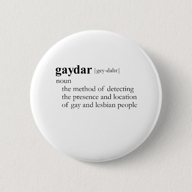 GAYDAR PINBACK BUTTON (Front)