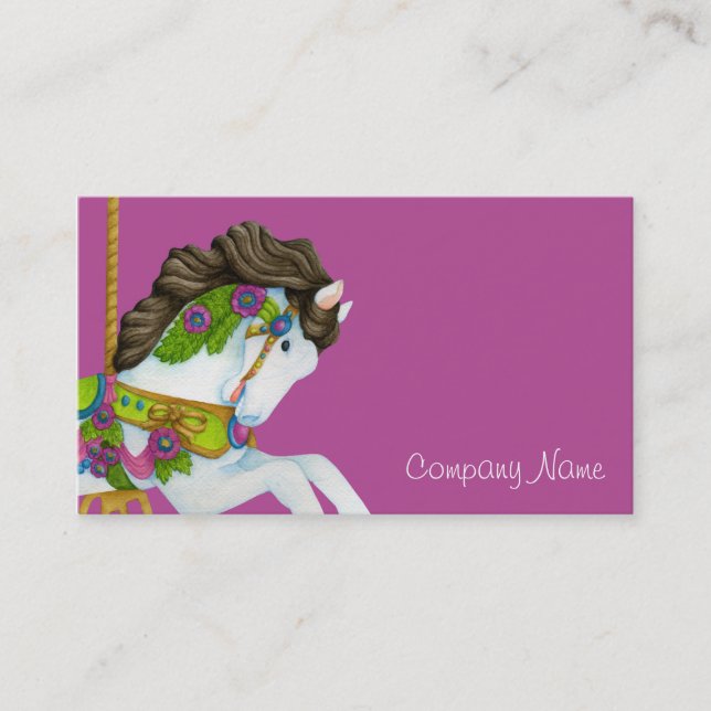 Gayle Carousel Horse Business Card (Front)
