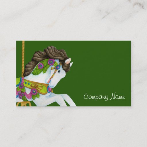 Customizable Gayle Carousel Horse Business Card