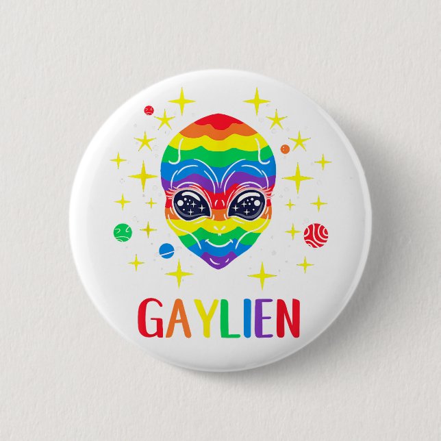 Gaylien Gay Pride  Button (Front)