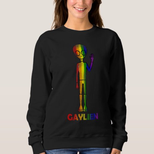 Gaylien Rainbow Alien Gay Pride Lgbt Equality Supp Sweatshirt